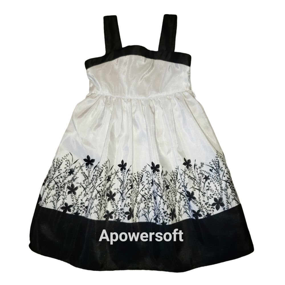Black And White Floral girls dress